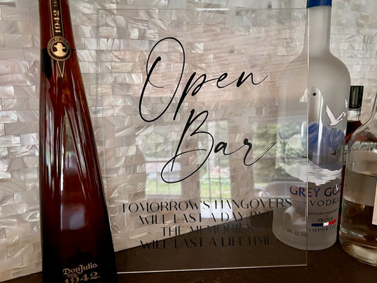Open Bar Sign ~ Party ~ Wedding ~ Event