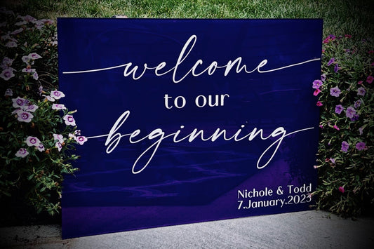 Welcome To Our Beginning Sign ~ Special Day ~ Anniversary