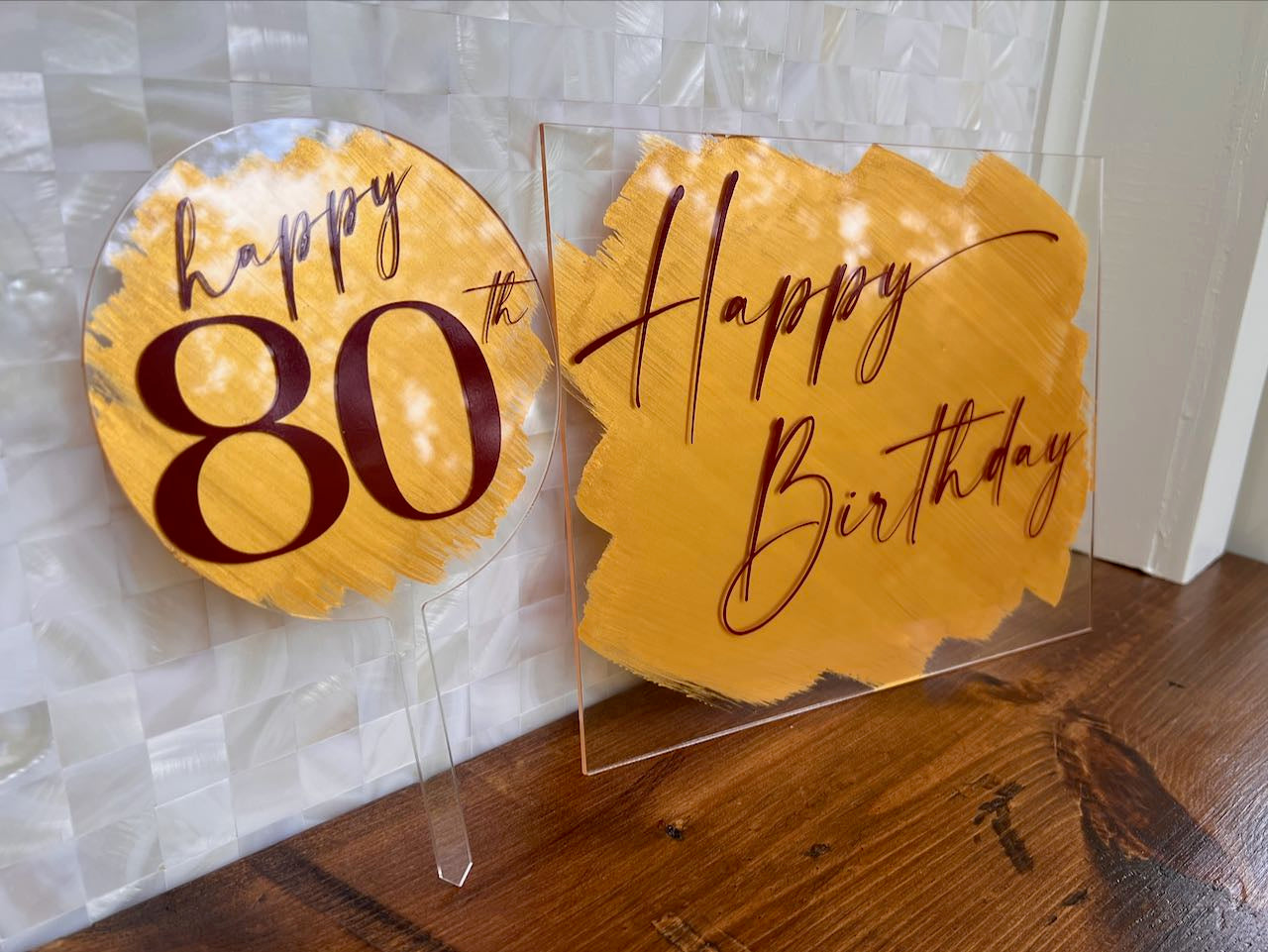 Happy Birthday Sign Set of 2 ~ Party ~ Special Events ~ Cake Topper