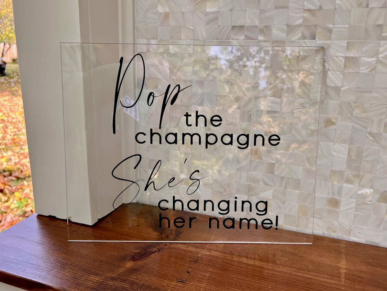 Pop The Champagne Sign ~ Wedding ~ Bachelorette Party - Engagement
