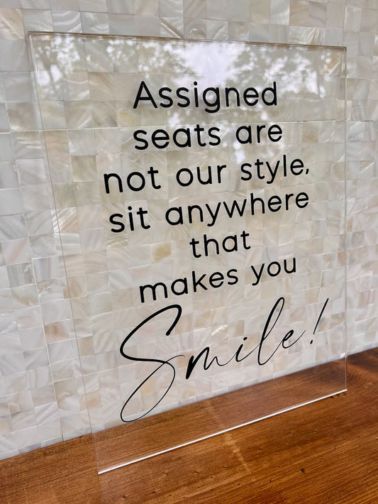 Assigned Seats Sign~ Wedding Ceremony ~ Special Event
